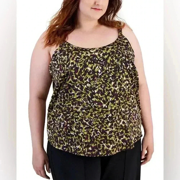 Bar III Plus Size Printed Scoop Neck Cami Top Size 2X NWT - Picture 1 of 9